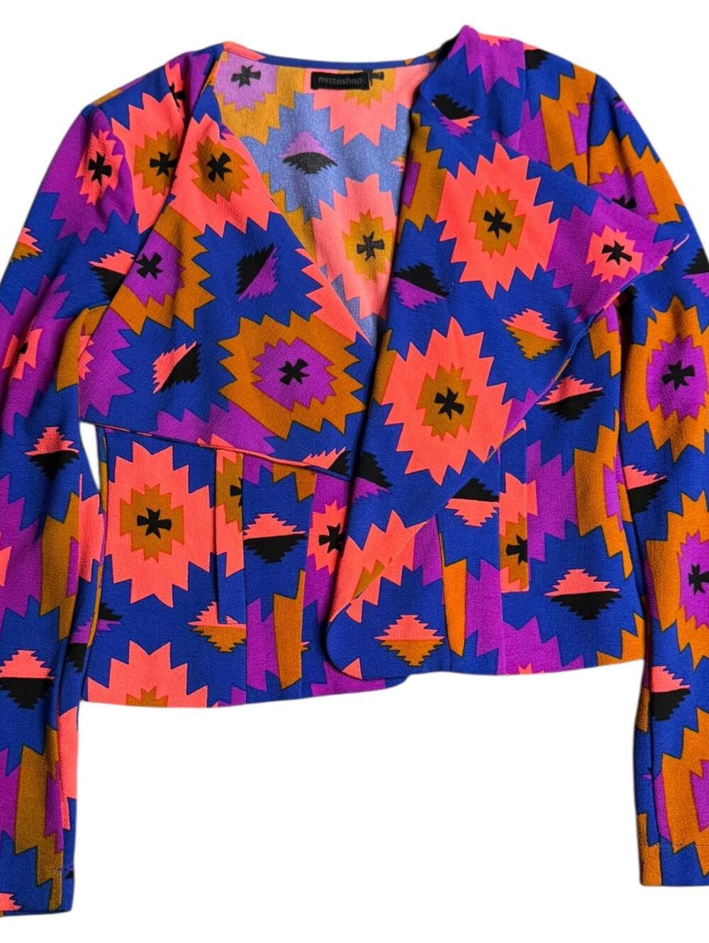 MITTOSHOP vibrant aztec waterfall jacket S